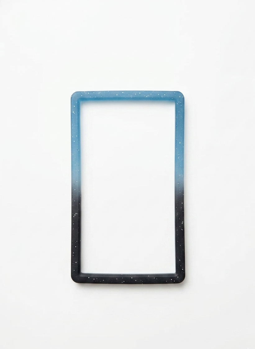 Gradient blue to black slab guard on a white background